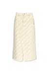 Marni Diagonal Stripe Wrap Skirt In Neutral