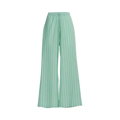 Pre-owned Marni Striped Drawstring Trousers 'millet' | Green | Women's Size 38