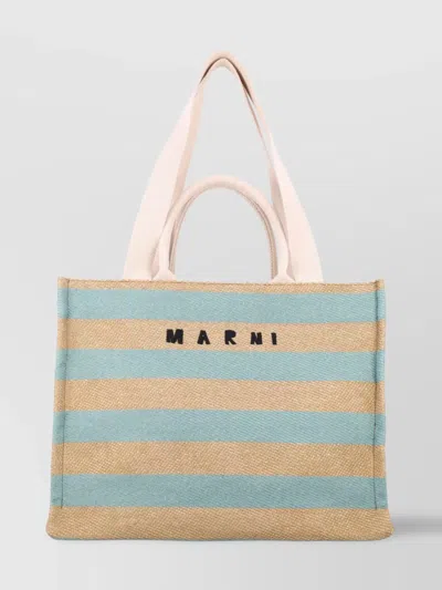 Marni Striped Dual Handle Tote Bag