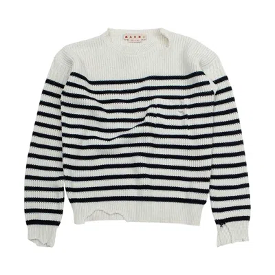 Pre-owned Marni Striped Fisherman Jumper 'stone White' | Men's Size 46