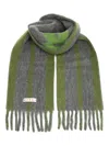 Marni Fringed Ends Striped Pattern Scarves In Gray