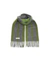 Marni Fringed Ends Striped Pattern Scarves In Gray