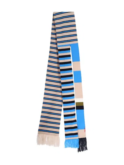 MARNI STRIPED FRINGED SCARF