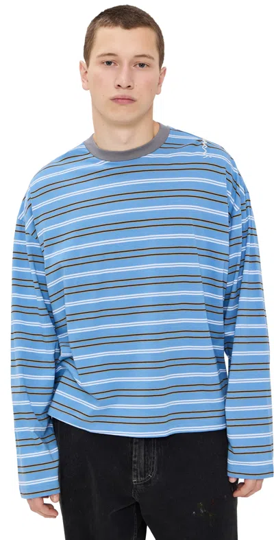 Marni Striped Jersey Tee Blue Lilac