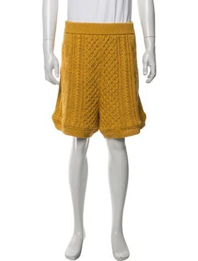 Pre-owned Marni Striped Jogger Shorts In Yellow
