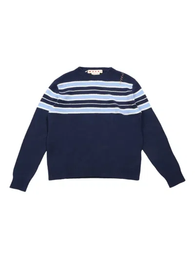 Marni Striped Jumper In Blue