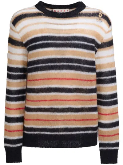 Marni Striped Jumper In Black