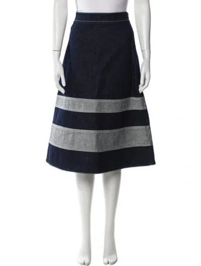 Pre-owned Marni Striped Knee-length Skirt In Blue