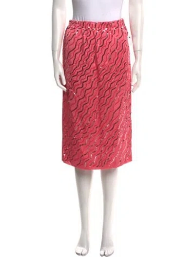 Pre-owned Marni Striped Knee-length Skirt W/ Tags In Pink