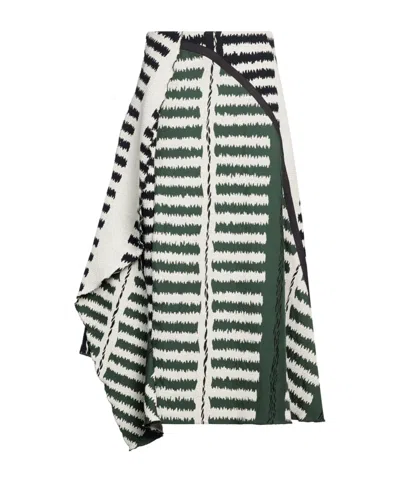 Marni Striped Knit Midi Skirt In Blue