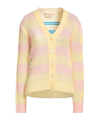 Marni Striped Knit Sweater In Yellow