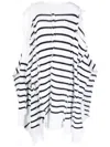 Marni Striped Knitted Cape In White