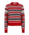 Marni Striped Mohair Blend Crewneck Sweater In Red