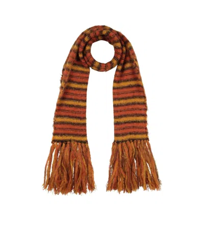 Marni Striped Knitted Scarf In Metallic