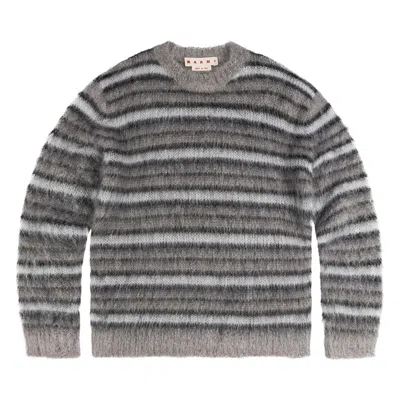 Pre-owned Marni Striped Knitted Sweater 'antique Silver' | White | Men's Size 56