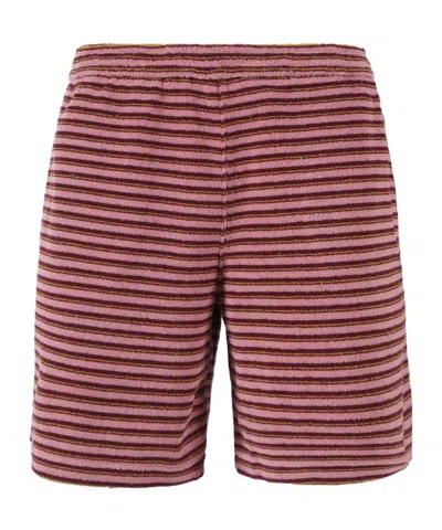 Marni Pink Striped Shorts In Stc13 Pink Gummy