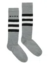 Marni Striped Logo Socks In Gray
