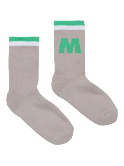 MARNI STRIPED LOGO SOCKS