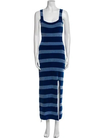 Pre-owned Marni Striped Long Dress In Blue
