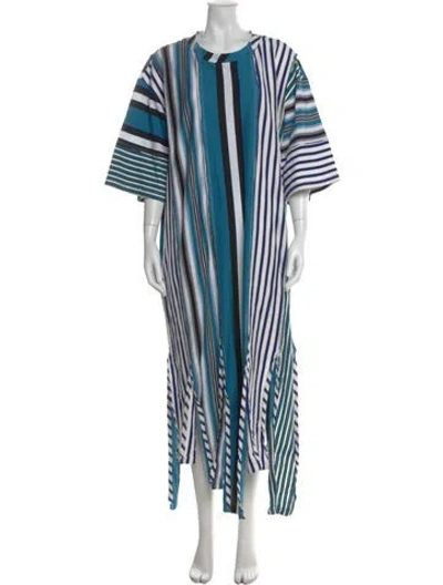 Pre-owned Marni Striped Long Dress In Blue