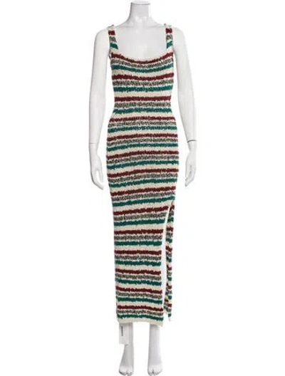 Pre-owned Marni Striped Long Dress In Neutrals