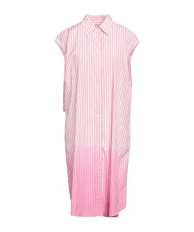 Marni Striped Cotton Poplin Shirt Dress In Pink