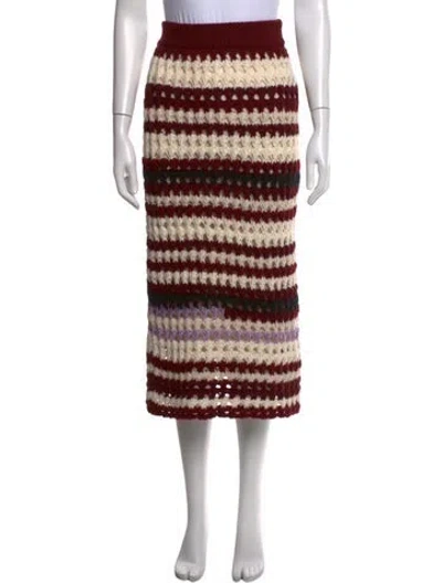 Pre-owned Marni Striped Long Skirt W/ Tags In Neutrals