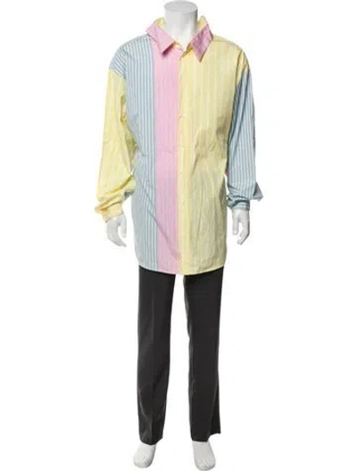 Pre-owned Marni Striped Long Sleeve Shirt In Blue