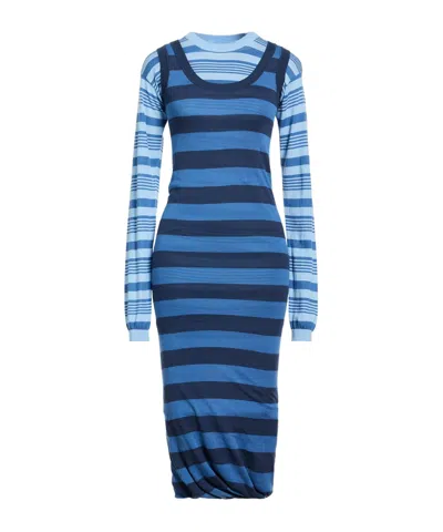 Marni Striped Long-sleeve T-shirt Dress In Blue