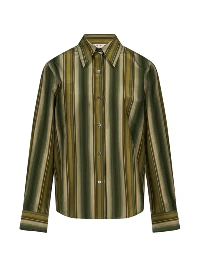 Marni Striped Long-sleeved Shirt In Multi