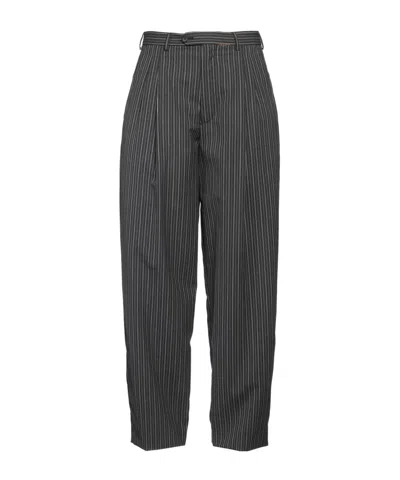 Marni Striped Loose Straight-leg Pants In Animal Print