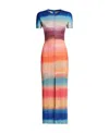 Marni Ombre Midi Front Slit Dress In Multicolor Viscose In Multicolor