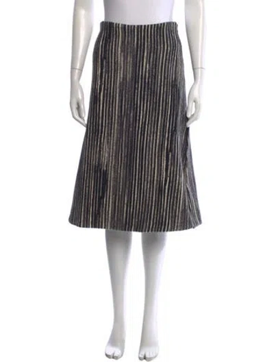 Pre-owned Marni Striped Midi Length Skirt In White