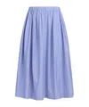 Marni Striped Poplin Wide Midi Skirt In Blue
