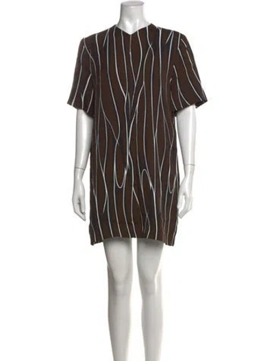 Pre-owned Marni Striped Mini Dress In Black