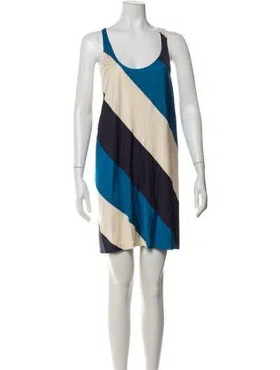 Pre-owned Marni Striped Mini Dress In Blue