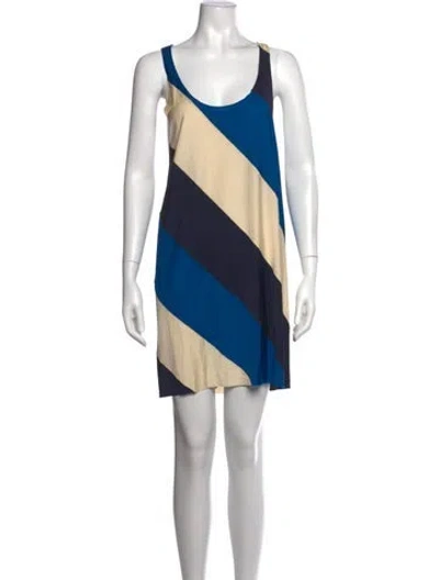 Pre-owned Marni Striped Mini Dress In Blue