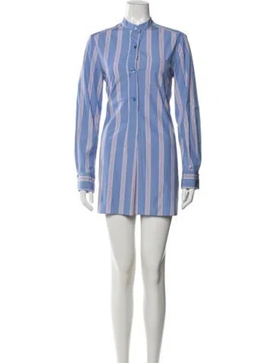 Pre-owned Marni Striped Mini Dress In Blue