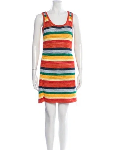 Pre-owned Marni Striped Mini Dress In Orange