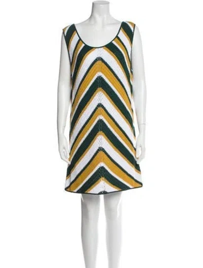 Pre-owned Marni Striped Mini Dress W/ Tags In White