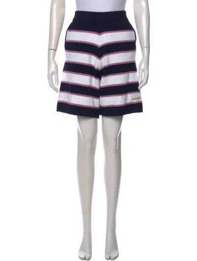 Pre-owned Marni Striped Mini Shorts W/ Tags In Blue
