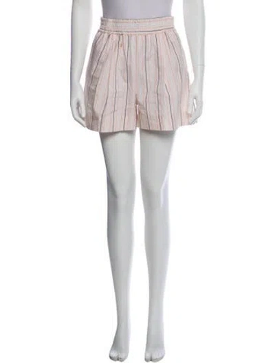 Pre-owned Marni Striped Mini Shorts In White