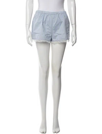 Pre-owned Marni Striped Mini Shorts In White