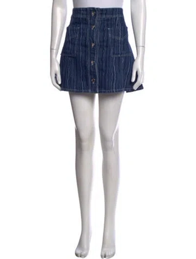 Pre-owned Marni Striped Mini Skirt In Blue