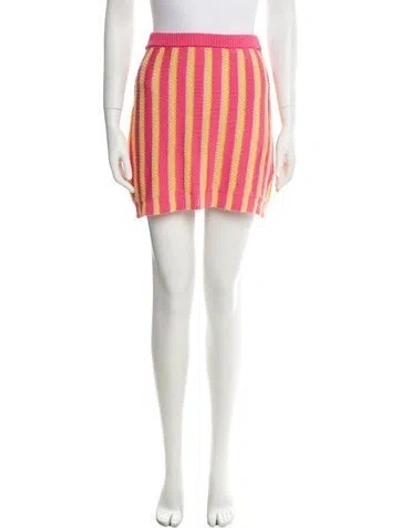 Pre-owned Marni Striped Mini Skirt In Pink