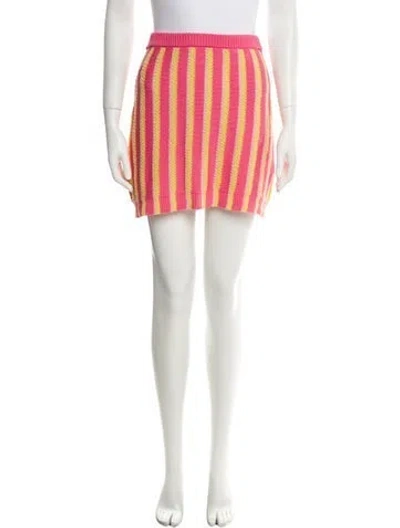 Pre-owned Marni Striped Mini Skirt In Pink