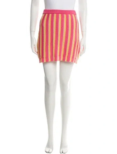 Pre-owned Marni Striped Mini Skirt In Pink