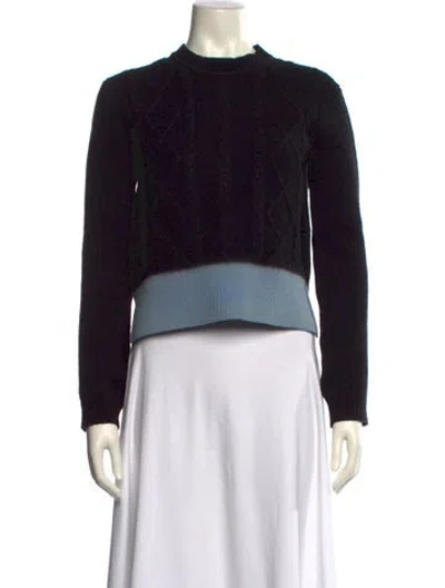 Pre-owned Marni Striped Mock Neck Sweater In Black