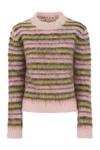 MARNI STRIPED MOHAIR AND WOOL PULLOVER FOR WOMEN