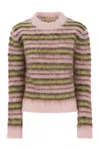MARNI MARNI STRIPED MOHAIR AND WOOL PULLOVER